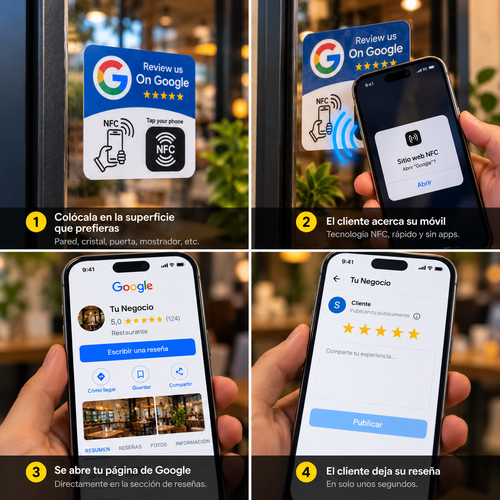 Tarjeta NFC ReseñaGo con Adhesivo – Reseñas de Google