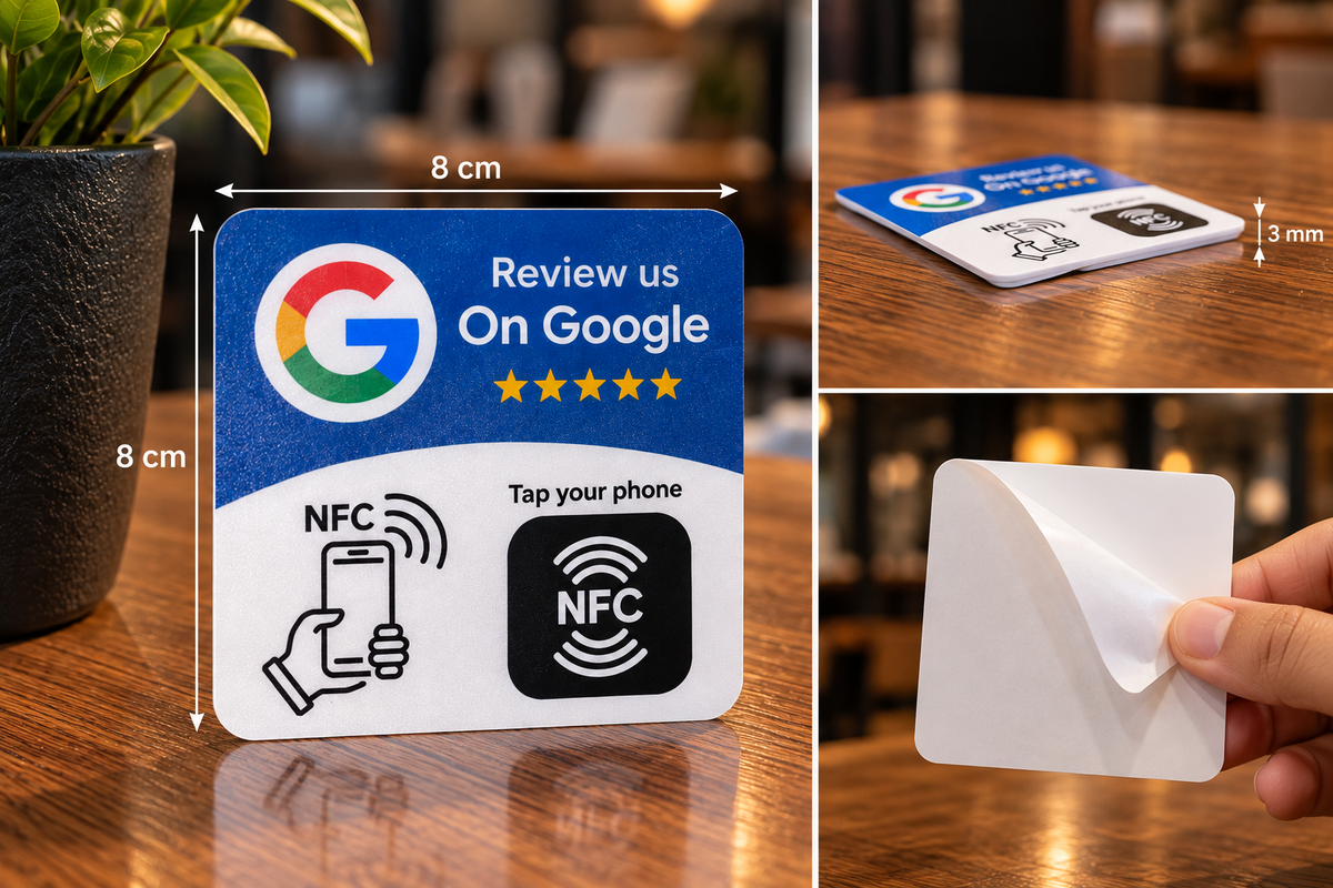Tarjeta NFC ReseñaGo con Adhesivo – Reseñas de Google